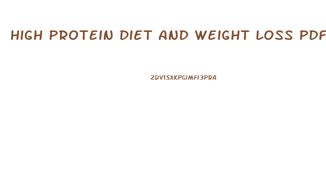 High Protein Diet And Weight Loss Pdf