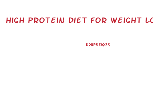 High Protein Diet For Weight Loss For Women