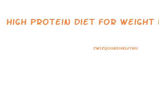 High Protein Diet For Weight Loss Menu