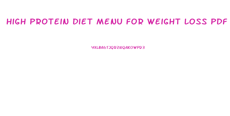 High Protein Diet Menu For Weight Loss Pdf