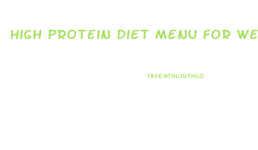 High Protein Diet Menu For Weight Loss Pdf