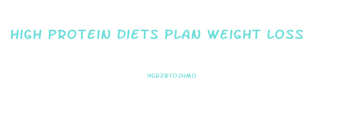 High Protein Diets Plan Weight Loss