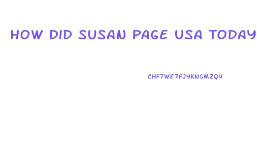 How Did Susan Page Usa Today Lose Weight