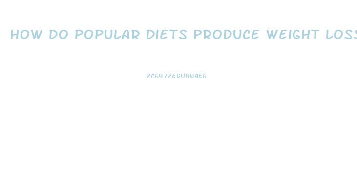 How Do Popular Diets Produce Weight Loss