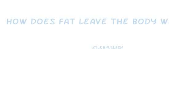 How Does Fat Leave The Body When You Lose Weight