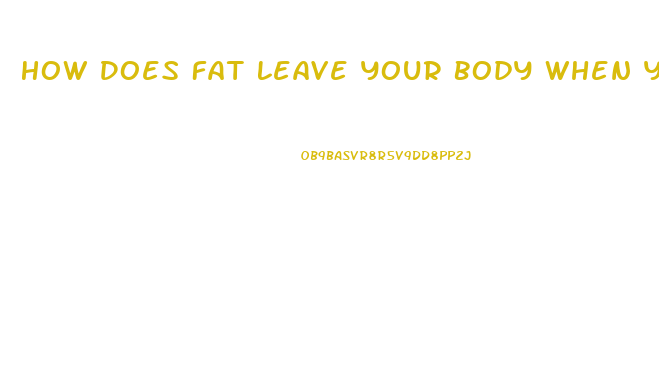 How Does Fat Leave Your Body When You Lose Weight