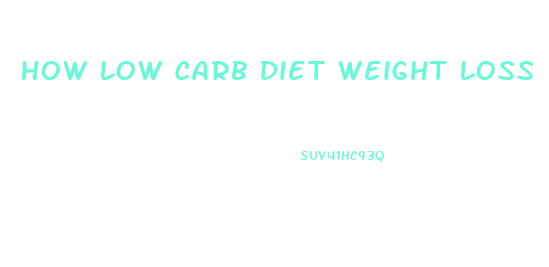 How Low Carb Diet Weight Loss