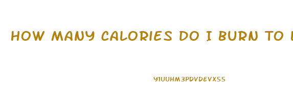 How Many Calories Do I Burn To Lose Weight