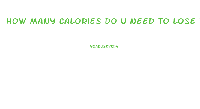 How Many Calories Do U Need To Lose Weight