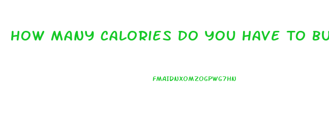 How Many Calories Do You Have To Burn To Lose Weight