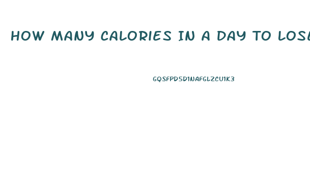 How Many Calories In A Day To Lose Weight