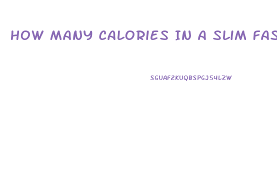 How Many Calories In A Slim Fast Drink