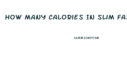 How Many Calories In Slim Fast