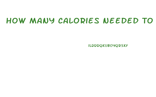 How Many Calories Needed To Lose Weight