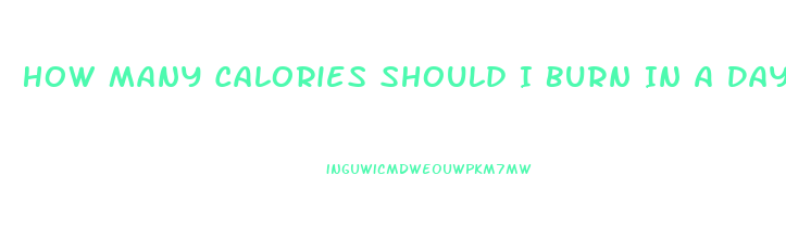 How Many Calories Should I Burn In A Day To Lose Weight