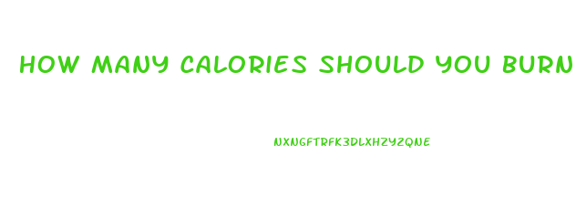 How Many Calories Should You Burn A Day To Lose Weight