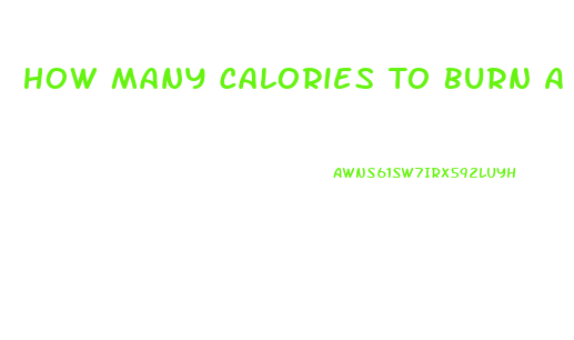 How Many Calories To Burn A Day To Lose Weight