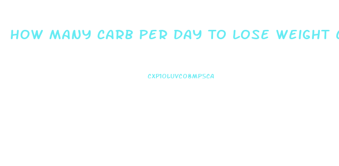 How Many Carb Per Day To Lose Weight Calculator