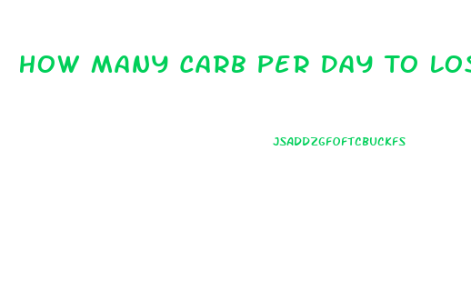 How Many Carb Per Day To Lose Weight Calculator