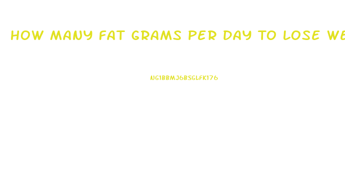 How Many Fat Grams Per Day To Lose Weight Calculator