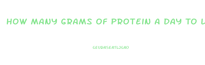 How Many Grams Of Protein A Day To Lose Weight