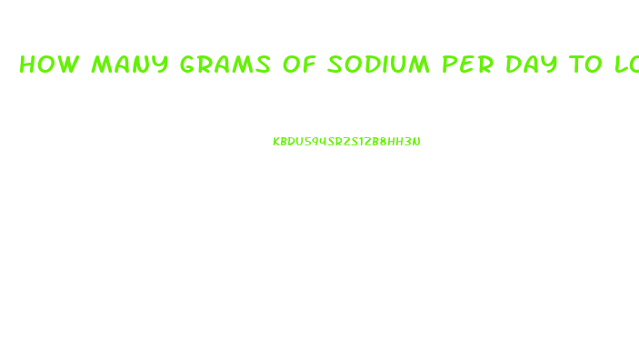 How Many Grams Of Sodium Per Day To Lose Weight