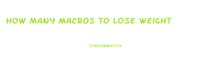 How Many Macros To Lose Weight