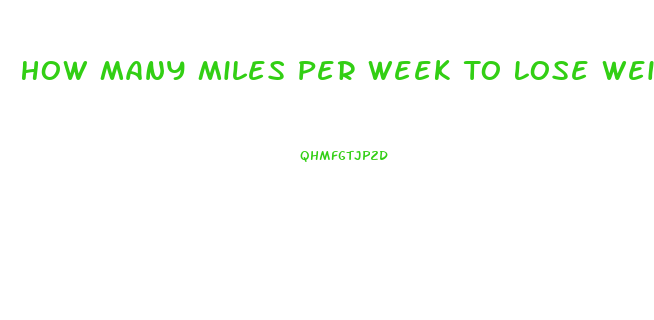 How Many Miles Per Week To Lose Weight