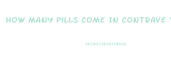 How Many Pills Come In Contrave Weight Loss