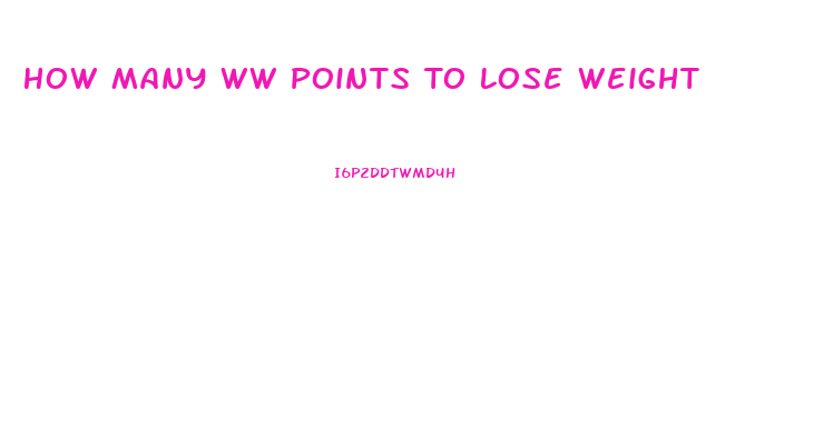 How Many Ww Points To Lose Weight