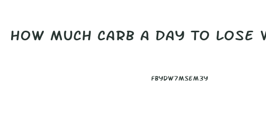 How Much Carb A Day To Lose Weight