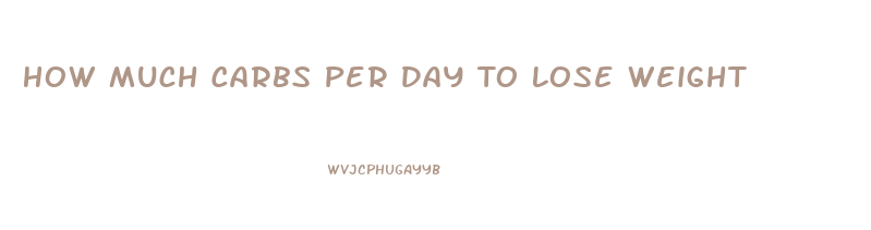 How Much Carbs Per Day To Lose Weight