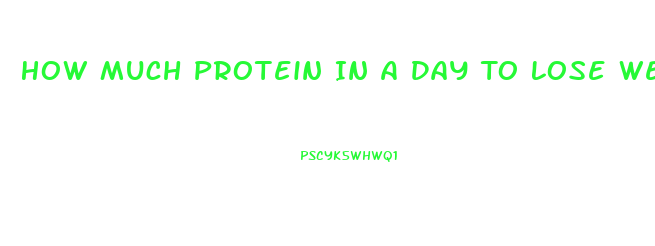 How Much Protein In A Day To Lose Weight