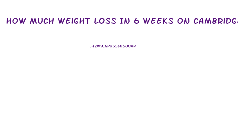 How Much Weight Loss In 6 Weeks On Cambridge Diet