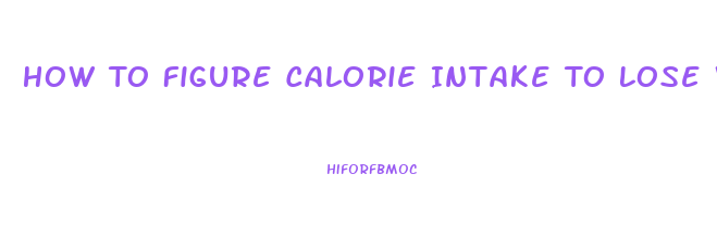 How To Figure Calorie Intake To Lose Weight