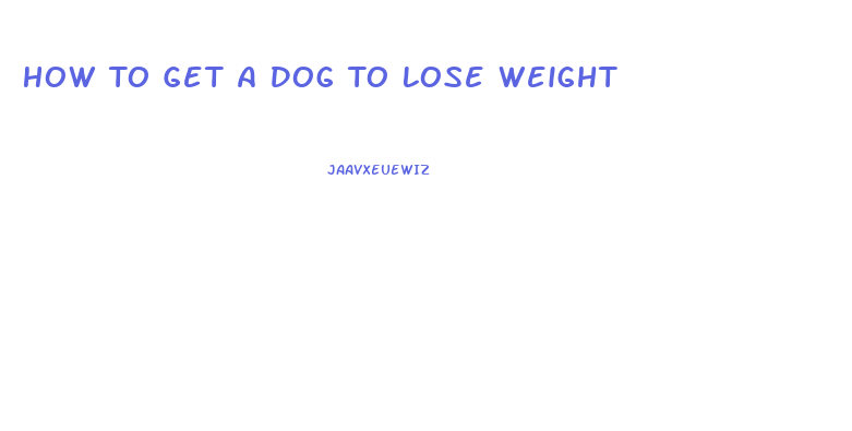 How To Get A Dog To Lose Weight