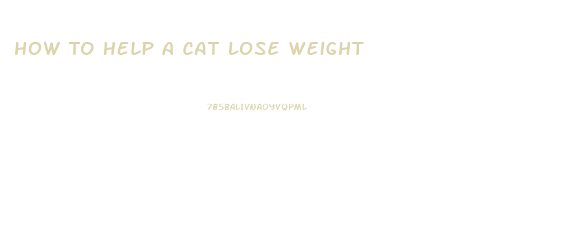 How To Help A Cat Lose Weight