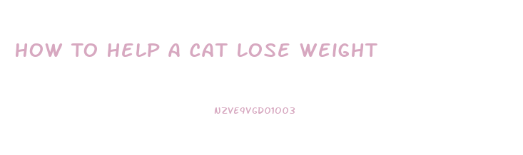 How To Help A Cat Lose Weight