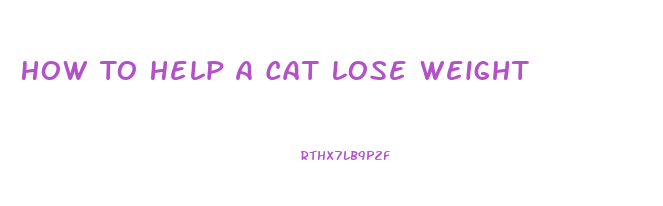 How To Help A Cat Lose Weight