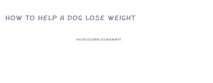 How To Help A Dog Lose Weight