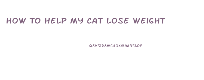How To Help My Cat Lose Weight