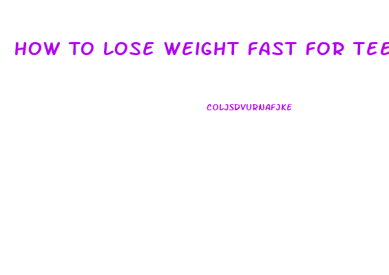 How To Lose Weight Fast For Teenagers