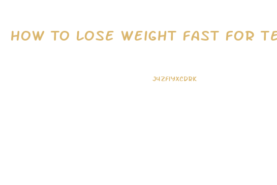 How To Lose Weight Fast For Teens