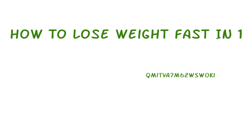 How To Lose Weight Fast In 1 Week