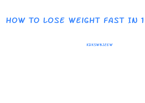 How To Lose Weight Fast In 1 Week