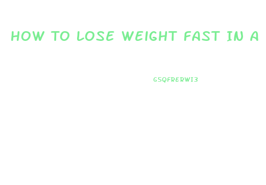 How To Lose Weight Fast In A Day