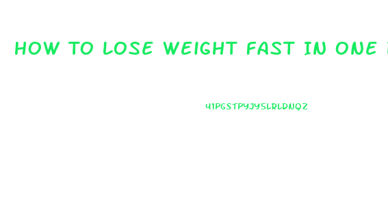 How To Lose Weight Fast In One Day