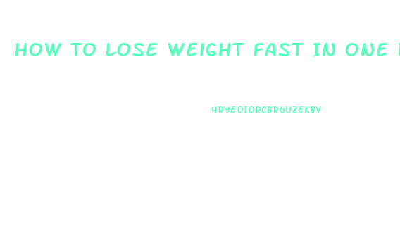 How To Lose Weight Fast In One Day