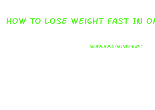 How To Lose Weight Fast In One Week