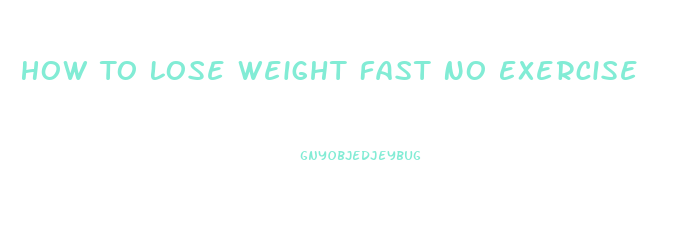 How To Lose Weight Fast No Exercise